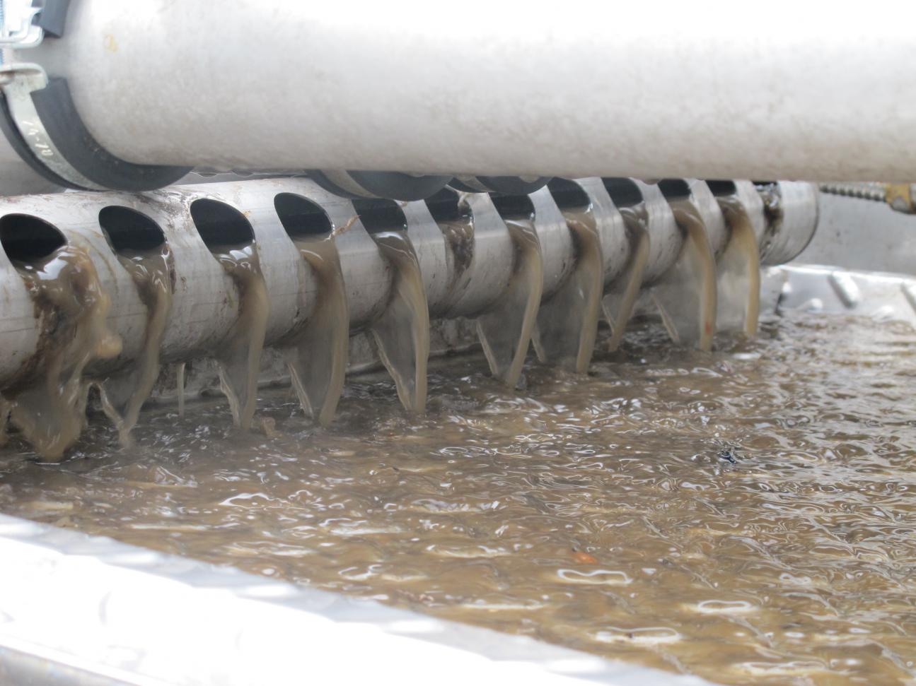 Distribution of the wastewater on the absorber-plates