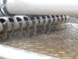 Verteilung des Abwassers auf die Absorber-Platten